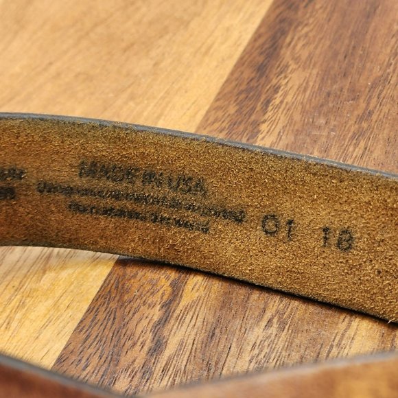 Justin Boot Company Belt 46 Brown Top Grain Leather Classic Work Made in USA - Picture 4 of 10